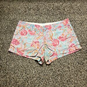 Lilly Pulitzer Women's Pink and Blue Shorts